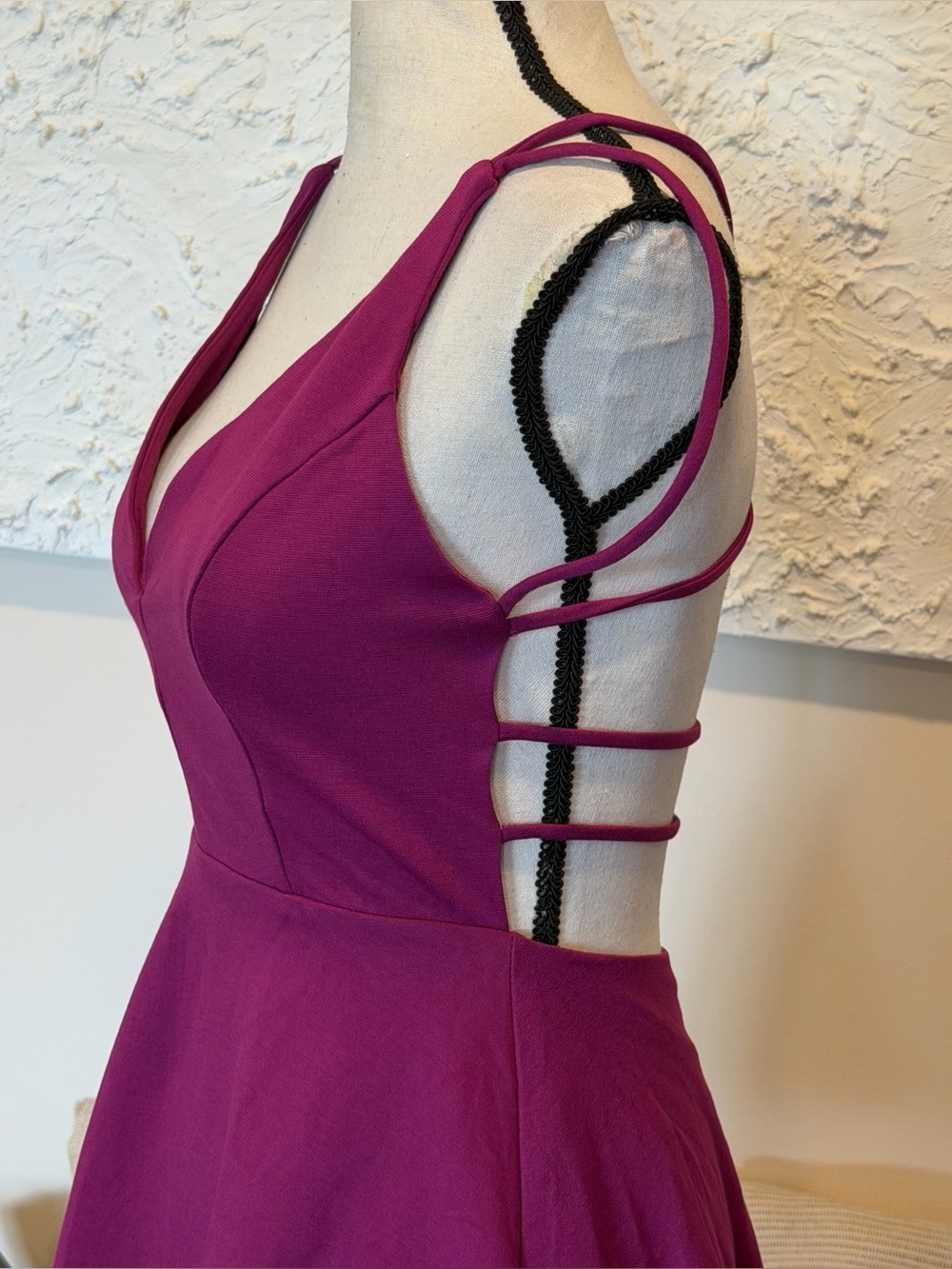 Lulus Believe in Love Magenta Backless Skater Dress Size S NWT - Picture 6 of 10